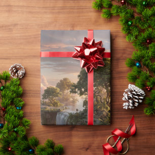 Papel De Regalo Islas flotantes surrealistas con cascadas