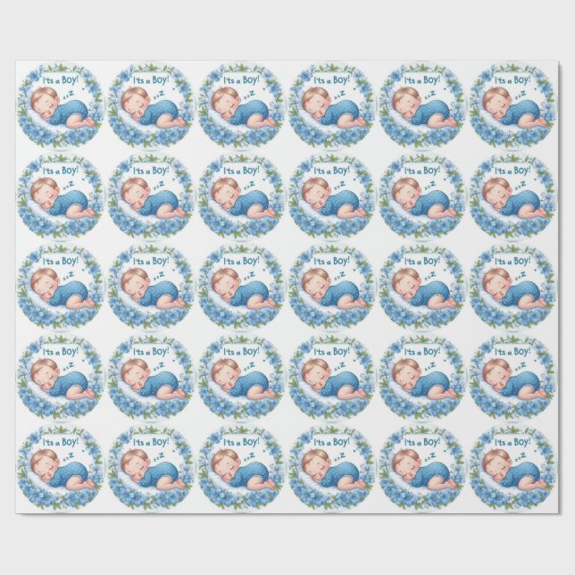Papel De Regalo It’s a Boy Baby Shower Sticker (Superficie plana)