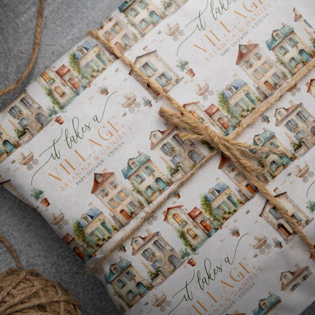 Papel De Regalo It Takes a Village Baby Shower Wrapping Paper (It Takes A Village Gift Wrap)