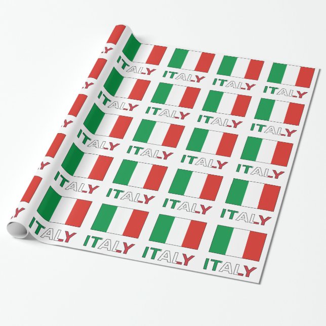 Papel De Regalo Italia y la bandera italiana enlosada (Desenrollado)