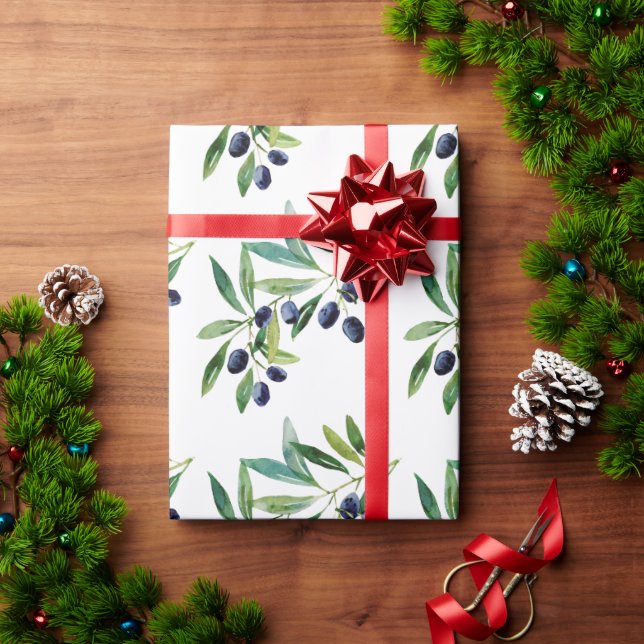 Papel De Regalo Italian Olive Branch (Regalo de vacaciones)