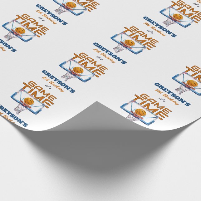 Papel De Regalo It's Game Time Any Age Birthday (Esquina)