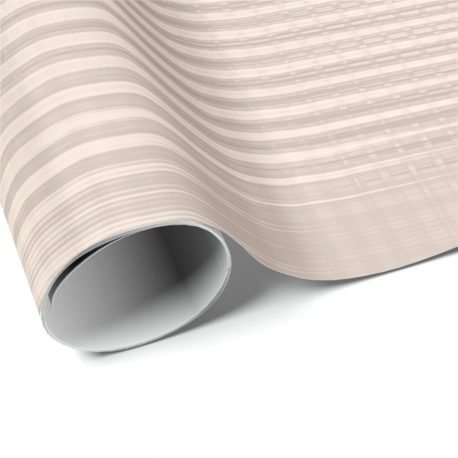 Papel De Regalo Ivory Rosa Pearl Metallic Grill Stripes Skinny Lux (Esquina del rollo)