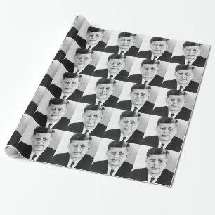 Papel De Regalo Jack blanco y negro JFK John F. Kennedy Presidente