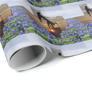 Papel De Regalo Jack de la bomba petrolera de Texas al atardecer e