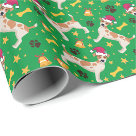 Papel De Regalo Jack Russell Terrier Con Navidades De Santa Hat
