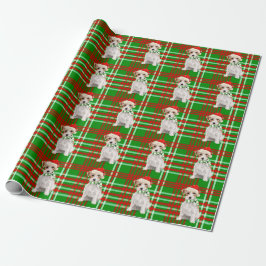 Papel De Regalo Jack Russell Terrier Dog and Plaid Navidades Wrapp