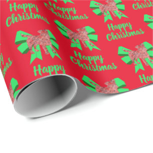 Papel De Regalo Jack Russell Terrier Navidad Perro & Lazo Verde Ro