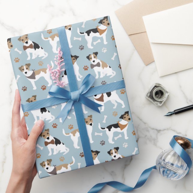 Papel De Regalo Jack Russell Terrier Paws and Bones (Regalar)