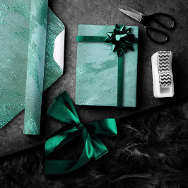 Papel De Regalo Jade Fundido | Verde Esmeralda Mármol de Lujo