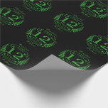 Papel De Regalo Jade Gemstone boda aniversario 12 años<br><div class="desc">Un diseño para celebrar los 12 años de matrimonio. El diseño está decorado con un diseño de laurel de color verde (jade es la piedra blanca tradicional) sobre un fondo negro. El texto dice el aniversario de JADE 12 años. Un diseño romántico para celebrar tu duodécimo año de matrimonio. Si...</div>