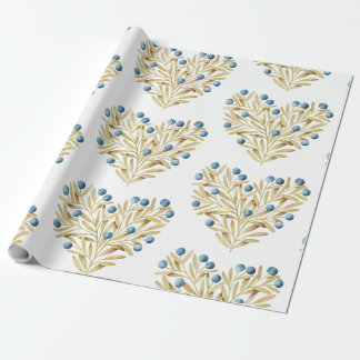 Papel De Regalo J'adore. Adore Fall. Hojas y bayas azules