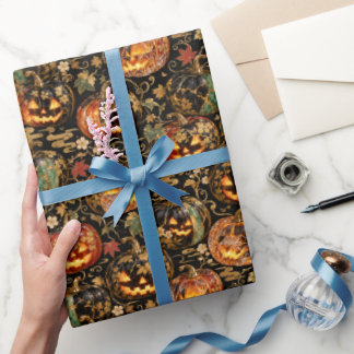 Papel De Regalo Japanese Halloween Pumpkin Wrapping Paper