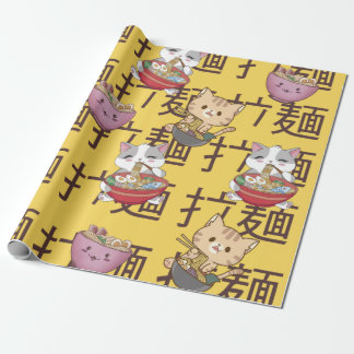 Papel De Regalo Japanese Kawaii Anime Cat Ramen Noodles