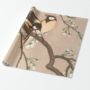 Papel De Regalo Japonés asiático Ohara Koson pájaro carbonero pája