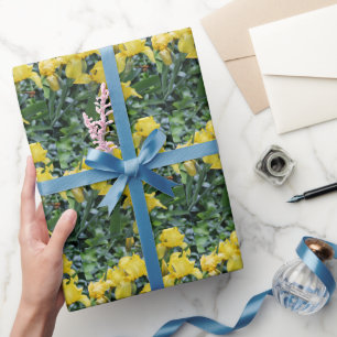 Papel De Regalo Jardín bonito del iris amarillo
