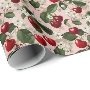 Papel De Regalo Jardín Botánico de Flor de Cerezo Rosa Vintage