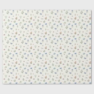 Papel De Regalo Jardín Botánico de Flores Patrón de Pradera Silves