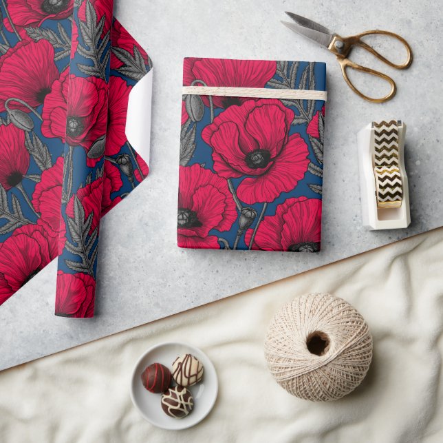 Papel De Regalo Jardín de adormidera nocturno (Artesanía)