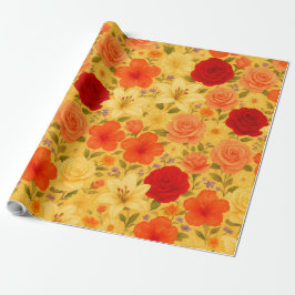 Papel De Regalo Jardín de Armonía – Mezcla Floral Acuarela