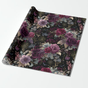 Papel De Regalo Jardín de Brujas Floral de Halloween
