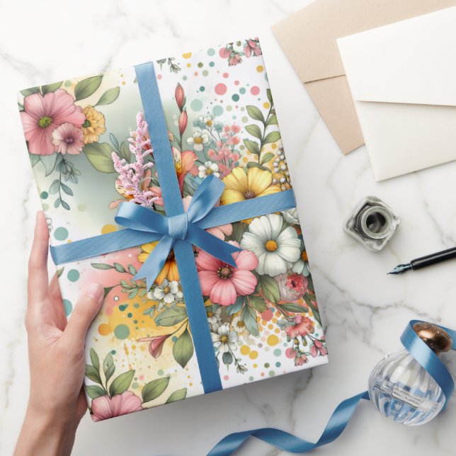 Papel De Regalo Jardín de Confeti de Primavera (Regalar)