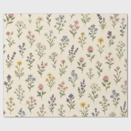Papel De Regalo Jardín de Cottage de Flores Silvestres en Miniatur