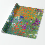 Papel De Regalo Jardín de flores de Gustavo Klimt<br><div class="desc">Un jardín de flores de la cabaña o del cortijo según lo pintado por Gustavo Klimt.</div>
