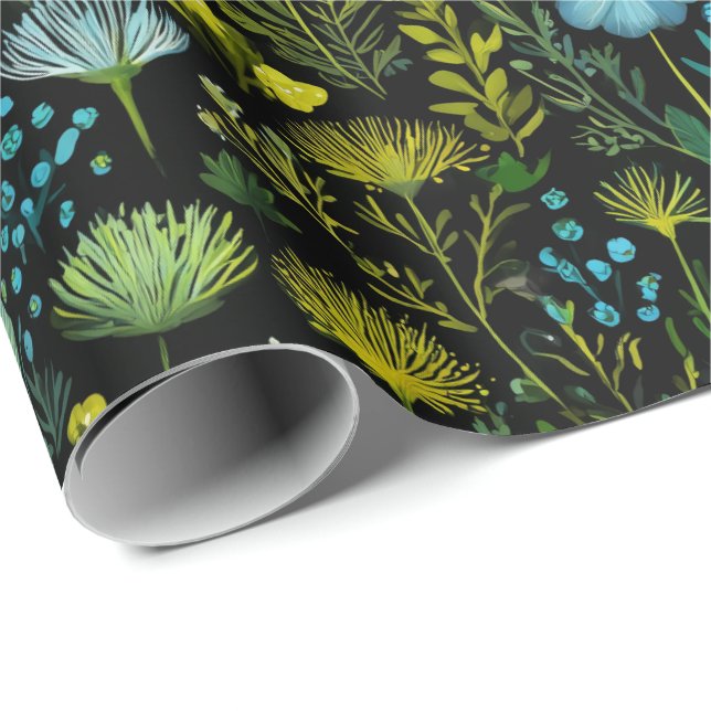 Papel De Regalo Jardín de flores de pradera de flores silvestres d (Esquina del rollo)