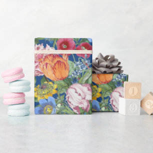 Papel De Regalo Jardín de flores de primavera Peonía Tulipanes
