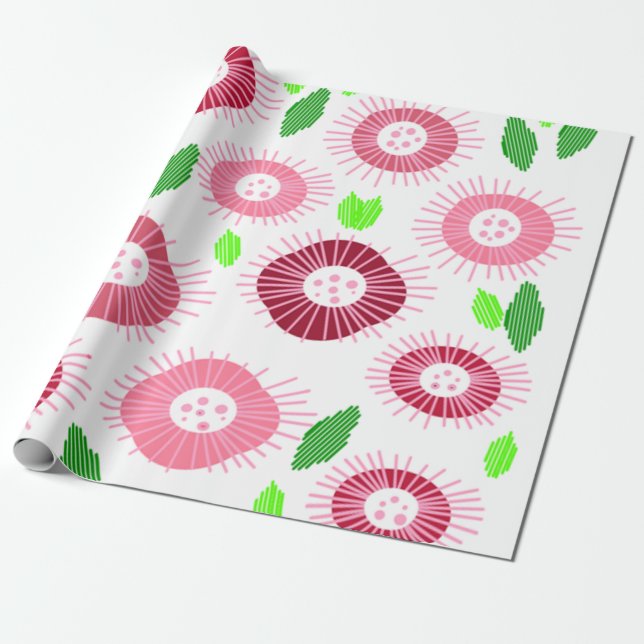 Papel De Regalo Jardín de flores de Scandi (Desenrollado)