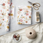 Papel De Regalo Jardín de flores rusas de Boho<br><div class="desc">Reúne a sus huéspedes en un estilo rústico moderno con este impresionante diseño de papel de envuelto de jardín florido. El tema perfecto para el verano,  otoño y otoño. Personalizar fácilmente con tus datos personales en la parte delantera y trasera para hacerlo propio.</div>