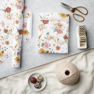 Papel De Regalo Jardín de flores rusas de Boho
