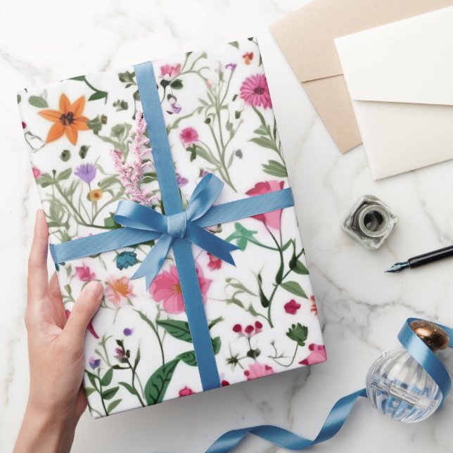 Papel De Regalo Jardín de flores silvestres de verano (Regalar)