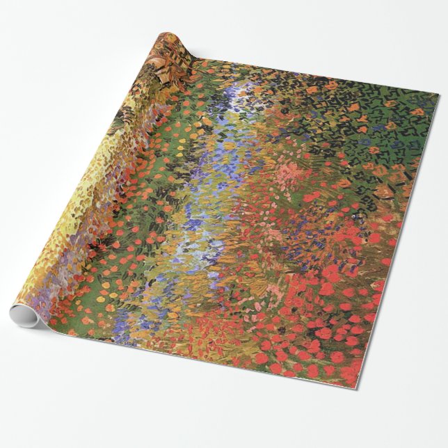 Papel De Regalo Jardín de flores, Vincent van Gogh. (Desenrollado)