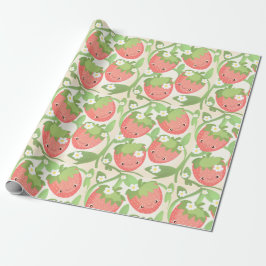 Papel De Regalo Jardín de Fresas Bonito