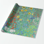 Papel De Regalo Jardín de granja con girasoles por Gustav Klimt<br><div class="desc">Visita mi tienda para un diseño más interesante y más elección de color => zazzle.com/colorfulworld*</div>