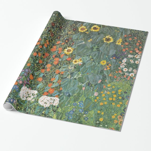 Papel De Regalo Jardín de granja Gustav Klimt con galería de giras (Desenrollado)