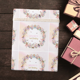 Papel De Regalo Jardín de hadas de flores caprichosas cumpleaños 2