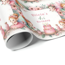 Papel De Regalo Jardín de hadas rosadas encantadas - Cumpleaños