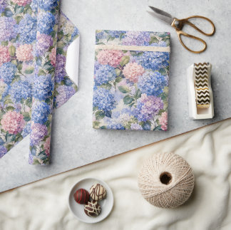 Papel de regalo Jardín de Hortensias