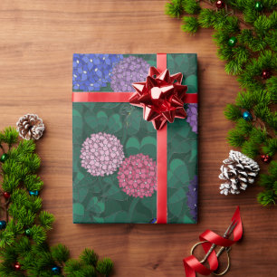 Papel De Regalo Jardín de Hortensias Iluminado por el Sol Pewter G