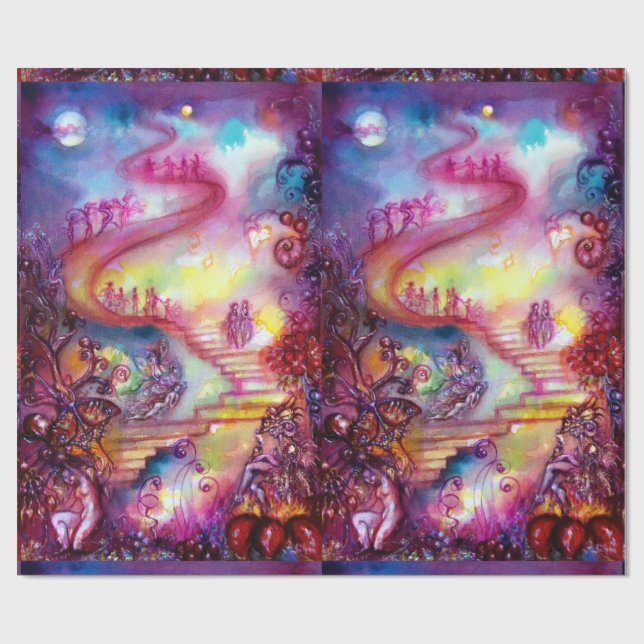 PAPEL DE REGALO JARDÍN DE LAS SOMBRAS PERDIDAS / ESCALONES MÍSTICA (Superficie plana)