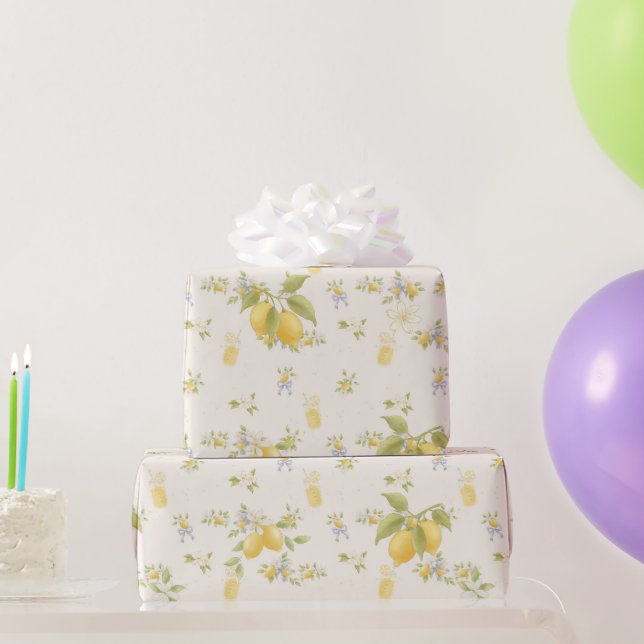 Papel De Regalo Jardín de limoneros con ratones (Regalos de fiesta)