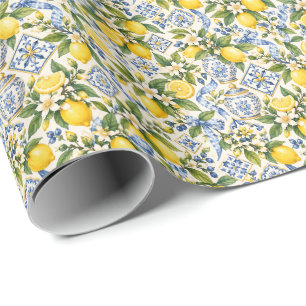 Papel de regalo Jardín de Limones Mediterráneo