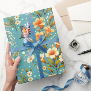 Papel De Regalo Jardín de Lirios Dorados
