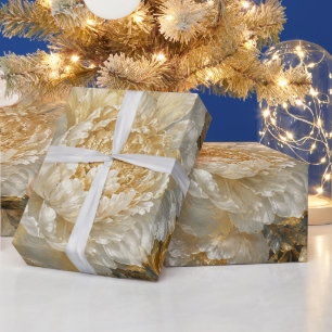 Papel De Regalo Jardín de Marfil Dorado