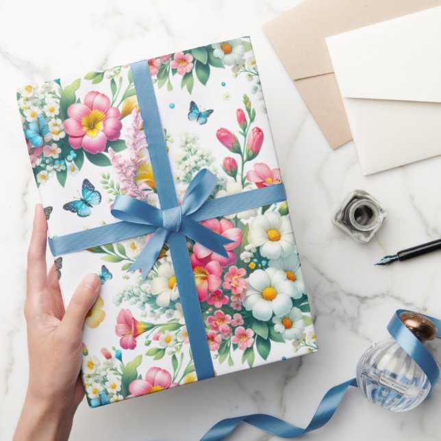 Papel De Regalo Jardín de Mariposas en Flor (Regalar)