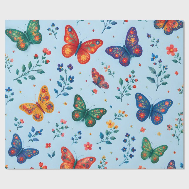 Papel de regalo Jardín de Mariposas – Mariposa Flo (Superficie plana)