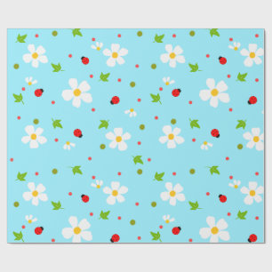 Papel De Regalo Jardín de Mariquitas Patrón Floral Sin Costuras